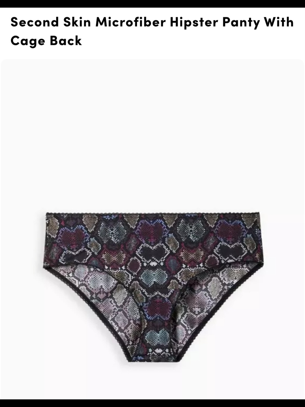 torrid Multicolor Snake-Print Hipster Panty in Purple and Teal Accents